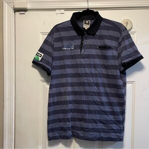 G-Star Navy and Black Striped Polo Shirt